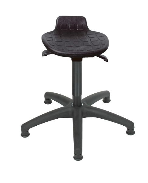 Tabouret Lotz "Comfortable-Variable", assise en PU, hauteur d'assise 415-605mm, base en plastique, ressort à gaz de sécurité recouvert, patins, 3571.08