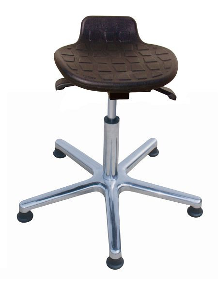 Tabouret Lotz "Confortable-Variable", assise en PU, hauteur d'assise 430-595mm, base en aluminium, vérin à gaz de sécurité chromé, patins, 3471.08A