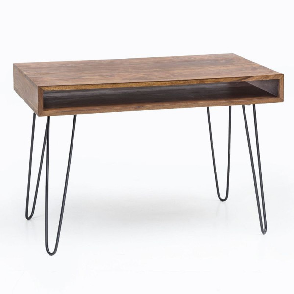 Bureau Wohnling BAGLI marron 110 x 60 x 76 cm table d'ordinateur portable en bois massif Sheesham naturel, WL1.995