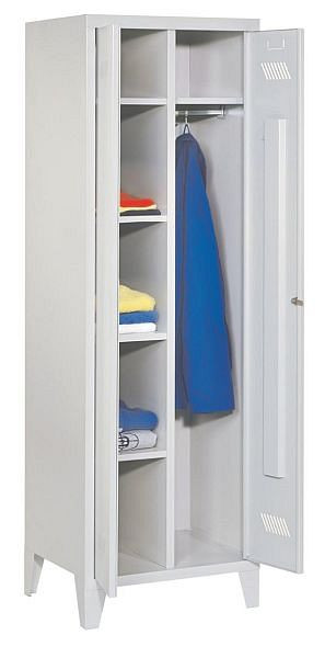 Armoire Pavoy avec pieds 1850/500/600, 2 compartiments, serrure à cylindre, verrouillables ensemble, 20208-213-031-910905