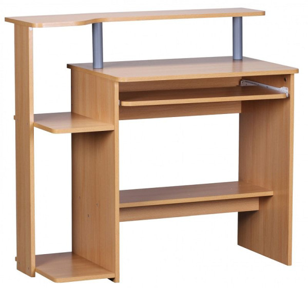 Wohnling table d'ordinateur hêtre 94 x 90,5 x 48,5 cm table d'ordinateur portable moderne avec tiroir pour clavier, WL1.163