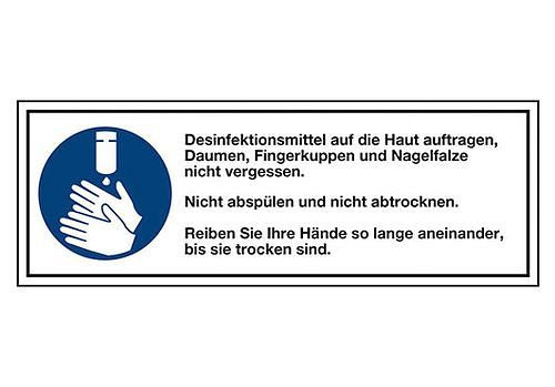 Panneau combiné DENIOS "Appliquer le désinfectant", feuille 140 x 50 mm, 273-298