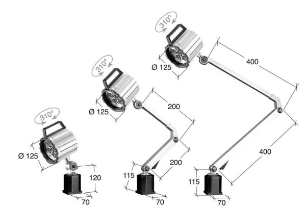 Lampe de travail MACK 100-240V, IP65