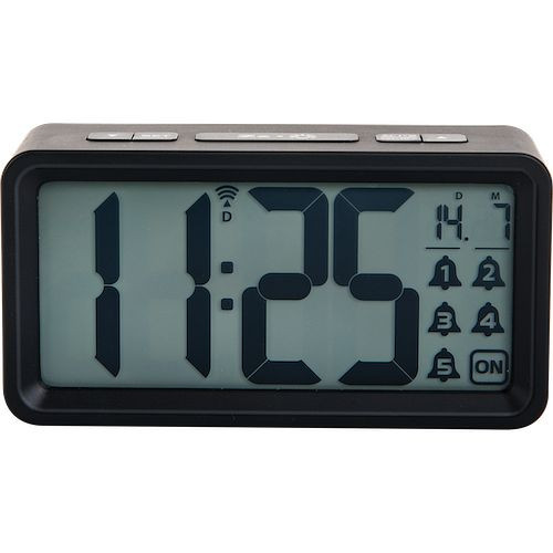 Réveil radio-piloté Technoline, horloge radio-pilotée DCF-77 avec possibilité de réglage manuel, dimensions : 129 x 67 x 40 mm, WT 496