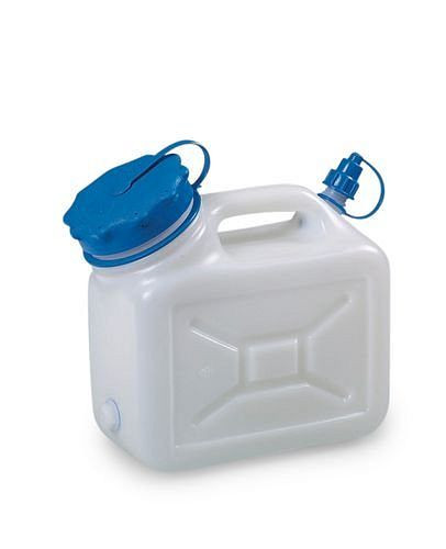 Bidon DENIOS à col large en polyéthylène (PE), volume de 5 litres, sans raccord fileté, 250-188