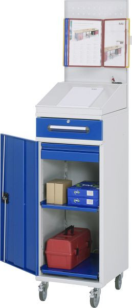 Bureau debout avec armoire latérale RAU - modèle 04, L450 x P520 x H1235/1345/1895 mm, 07-450-M04F.11