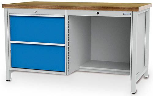 Établi à caisson Bedrunka+Hirth série 1500 R24-24, 2x300 mm, 1500 x 750 x 859 mm, 03.15.029V