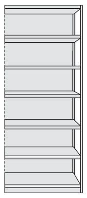Kerkmann étagère de bureau complète Progress 500, L 960 x P 400 x H 2250 mm, gris clair, 50946611