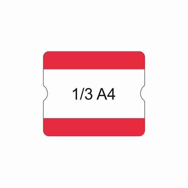 Pochette de lettrage inférieure Eichner 1/3 A4 ouverte, autocollante pour l'intérieur, lettrage interchangeable, pour les espaces de palette, 216x180 mm, rouge, 9225-20530-020