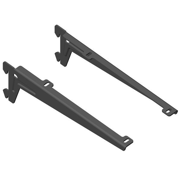 Équerre système Element, AVEC CLIP, gauche et droite, VRAC, 230 mm, NOIR, UE: 10 paires, 10300-00027
