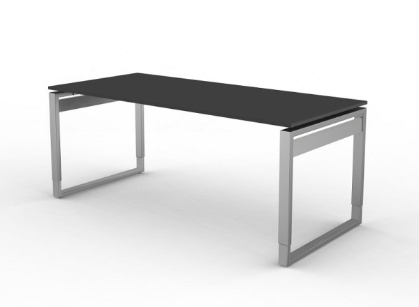 Bureau Kerkmann avec structure en fer, forme 5, L 1800 x P 800 x H 680-820 mm, anthracite, 11406213