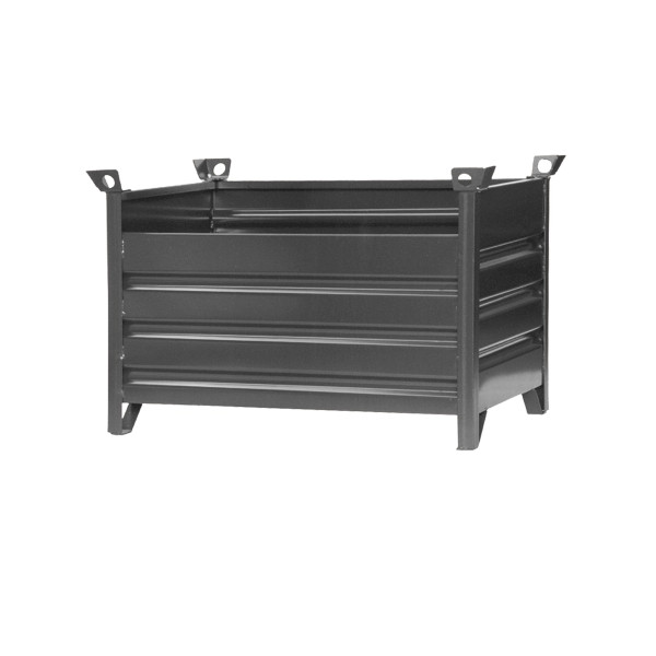Palette gerbable industrielle Eichinger à parois pleines, 1500 kg, LxlxH 1000x800x750 mm, gris anthracite, 13160100000096
