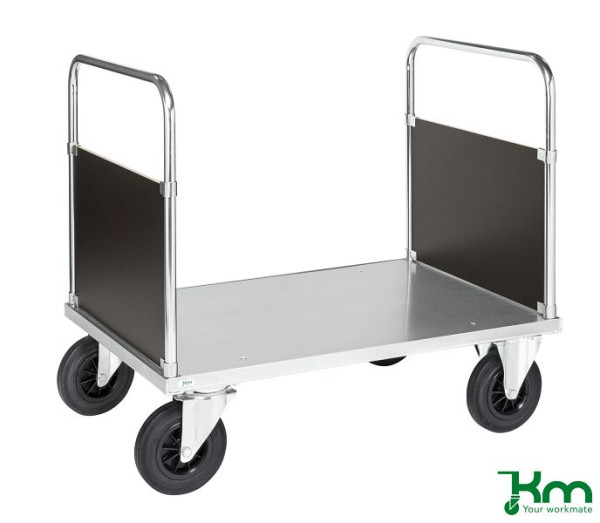 Chariot à plate-forme cloison Kongamek avec traverse, 2 roues avec freins, 1200 x 800 x 900 mm, série 600, KM633-3B