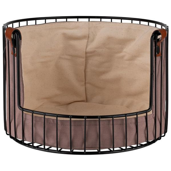 APS Corbeille à pain/corbeille à fruits avec sac en coton, diamètre 27,5 cm, hauteur 18,5 cm, métal, 30209