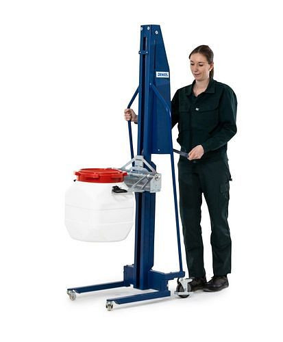 Élévateur ergonomique DENIOS, extensible de manière modulaire, bras de levage préinstallés (pour conteneurs avec poignées latérales), 285838