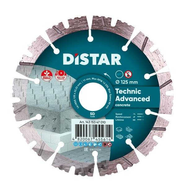 Disque à tronçonner diamanté Distar 1A1RSS 125 Technic Advanced, 14315347010