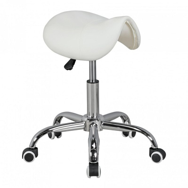 Tabouret selle Amstyle Curve blanc réglable en hauteur, SPM1.974