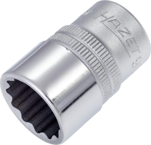 Embout pour clé à douille Hazet, double six pans, carré creux 12,5 mm (1/2 pouce), 18 mm, moleté, 900Z-18