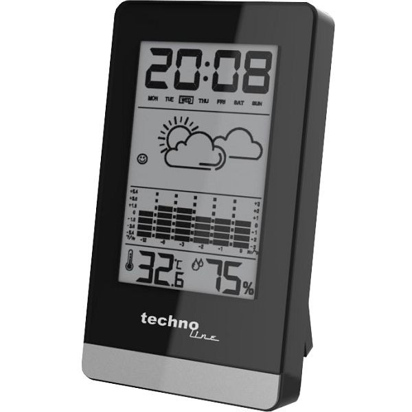 Station météo Technoline, horloge à quartz, dimensions : 66 x 120 x 24 mm, WS 9125