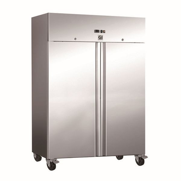 Congélateur Gastro-Inox 1200 litres en acier inoxydable, refroidissement par convection, capacité nette 1173 litres, 201.015