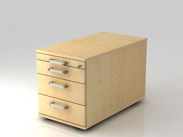 Conteneur roulant Hammerbacher 80cm, 3 tiroirs, serrure poignée chromée érable, 42,8x51,2x80 cm, 1/2/3/3 HE, VTC30/3/3/CE