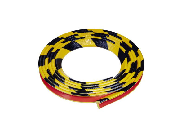 Protection d'angle Knuffi, profil d'avertissement et de protection type E, jaune/noir, 5 mètres, PE-10024
