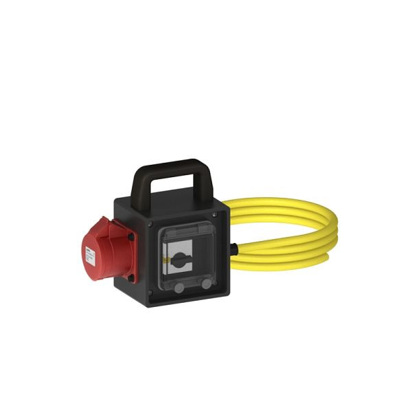 ELSPRO Vollgummi-Sicherheitsverteiler ESSEN, 3 m CEE 400 V, 1 CEE 400 V, Einstellbereich: 6-10 A, 1091104