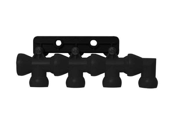 Loc-Line 4-fach Verteiler auf Befestigungsplatte schwarz, L32099S