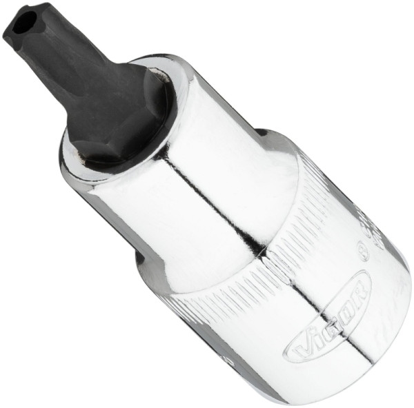 Embout de tournevis VIGOR TR-Plus, carré 12,5 mm (1/2 pouce), profil interne 5 étoiles avec tenon, T40+H, V7055-IPR40