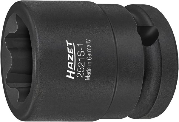 Impact Hazet, douille tournevis machine, avec profil spécial, carré 12,5 mm (1/2 pouce), profil rainuré, 2521S-1