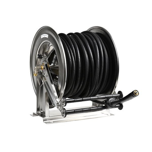 Enrouleur Ebinger OSM 710, maxi 200bar / 130°C, 45m - Tuyau haute pression DI 8mm 2SN, 1.714.301