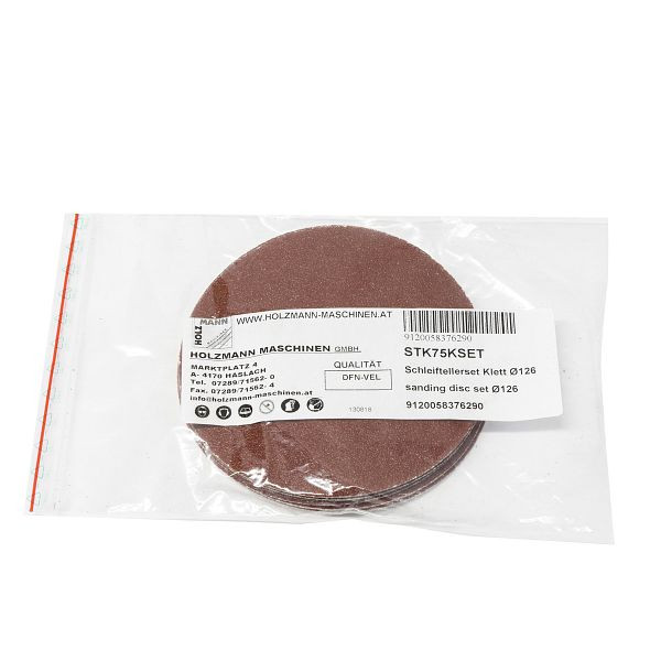 Jeu de plaques de ponçage Holzmann Velcro Ø126, STK75KSET
