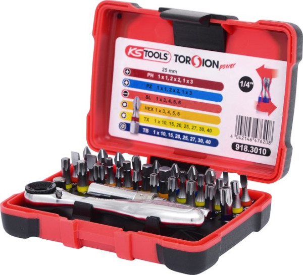 KS Tools Boîte d'embouts TORSIONpower 1/4", 32 pièces, 918.3010