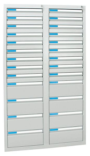 armoire à tiroirs émoussés série ESTA, RAL 7035/7035, 26 tiroirs (18x100, 8x200 mm), 7604707