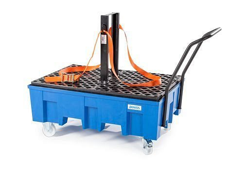 Kit d'arrimage de charge DENIOS pour Euroline F2-200 F, composé d'une sangle de tension et d'un support pour 2 fûts, 229-527