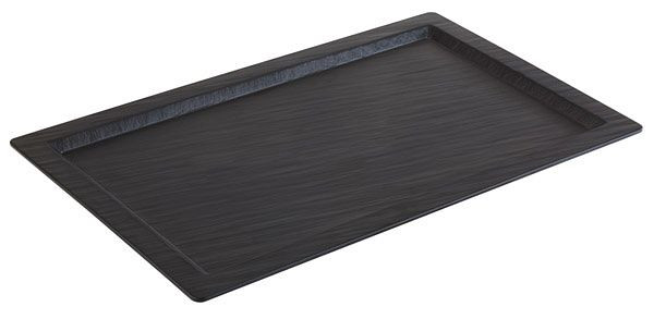 Plateau APS GN 1/1 -SLATE-, 53 x 32,5 cm, hauteur : 1,5 cm, mélamine, noir, aspect ardoise, 83981