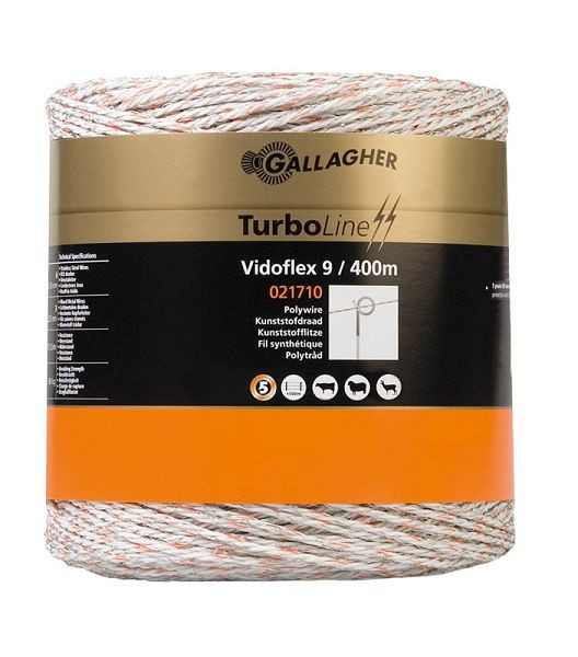 Gallagher Vidoflex 9 TurboLine TurboLine Plus 400m blanc (torsadé), 021710