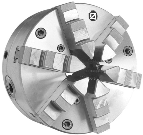 Mandrin de tour MACK à 6 mors avec réglage fin, en acier, cylindrique, mors monobloc