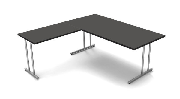 Poste de travail d'angle Kerkmann, Start Up, L 1800 mm x P 1800 mm x H 750 mm, coloris : anthracite, 11437613