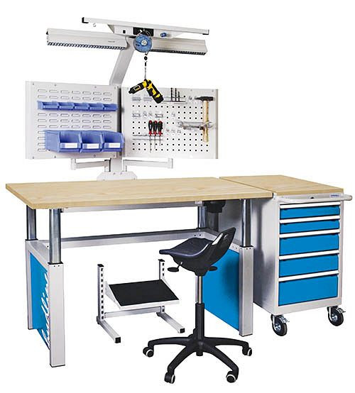 Bedrunka+Hirth Hydline - table pour charges lourdes, LxPxH 1500 x 750 x 700-1000 mm, 03.15.40.07