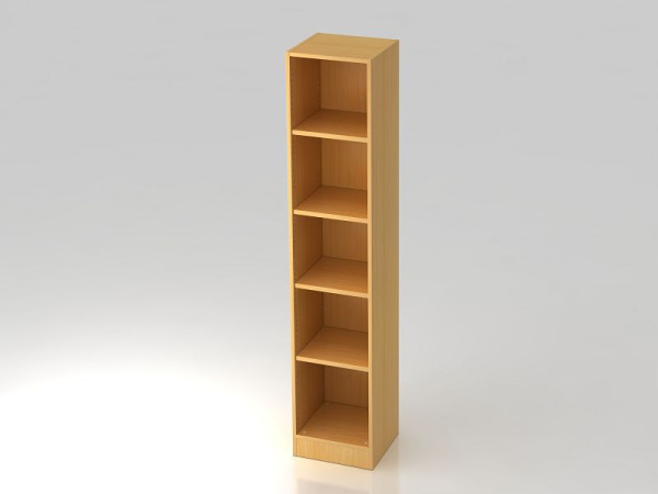 Étagère étroite Hammerbacher 5OH avec panneau de base en hêtre, 40,6x40x200,4 cm (LxPxH), V6040/6