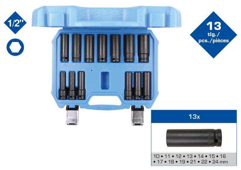 Douille à Chocs 6 Pans 1/2" 13 Mm Version Longue Brilliant Tools - Neuf, BT022653