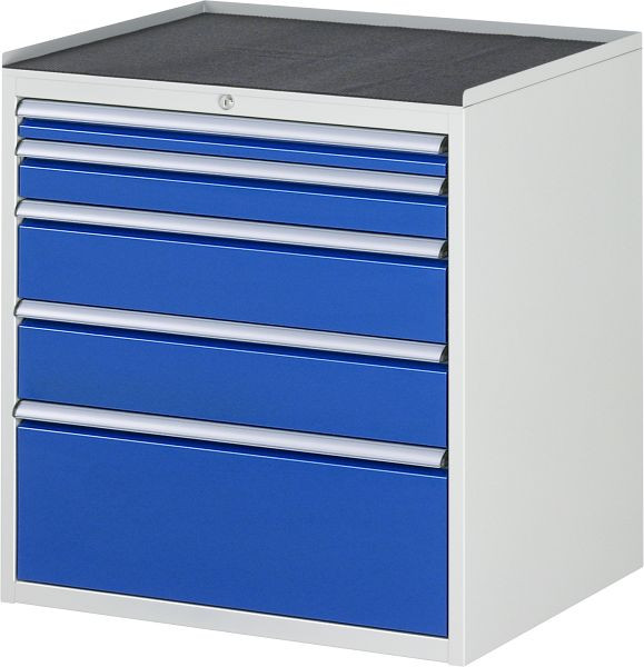 Armoire à tiroirs RAU série 7000, L770 x P650 x H825 mm, support métallique, hauteur 25 mm, tiroirs : 1xH60, 1xH90, 2xH150, 1xH270 mm, 13-XL5.2A-MT.11