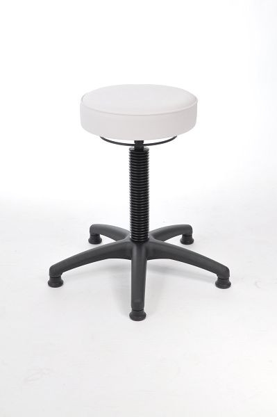 Tabouret Lotz, assise : similicuir, blanc, Ø 360 mm, épaisseur d'assise 90 mm, réglage de la hauteur d'assise : 460 - 660 mm, base en plastique, 3520.0-11