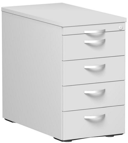 geramöbel conteneur debout avec 4 tiroirs en métal, guide de tiroir en métal, 438x800x720, gris clair/gris clair/gris clair, N-0308SF4-LLL