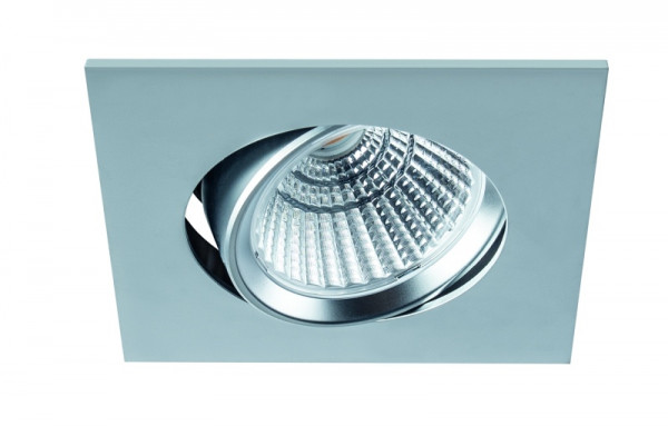 rutec Projekt BAN COB LED - spot encastrable, orientable, carré, 350mA, 7W, IP40, 2700K, CRI90 - chrome, PEC359UWWOK