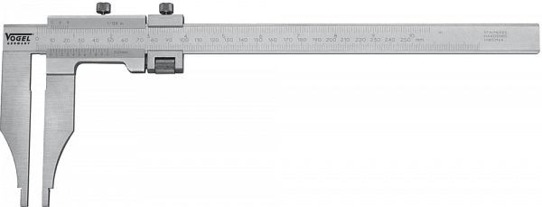 Pied à coulisse d'atelier Vogel Germany, DIN 862, 300 mm / 12 pouces, avec réglage fin, sans pointes de mesure, 150 mm, 200533-1