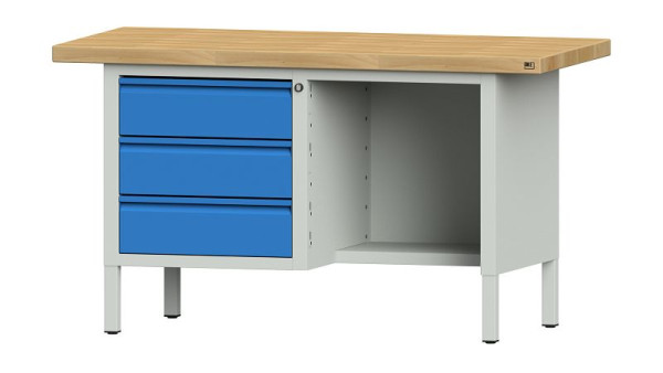 Établis ANKE Établi en caisson, modèle 303 E, 1500 x 700 x 850 mm, RAL 7035/5012, BMP 50 mm, 510.301