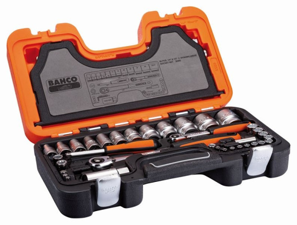 Jeu de clés à douille Bahco 1/4"+1/2", 56 pièces, S560