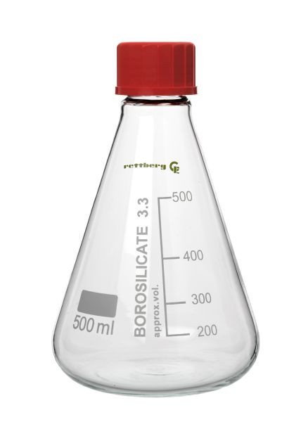 Fiole Erlenmeyer Rettberg, 2000 ml, GL 45, avec bouchon à vis, autoclavable, verre borosilicaté 3.3, 134018064